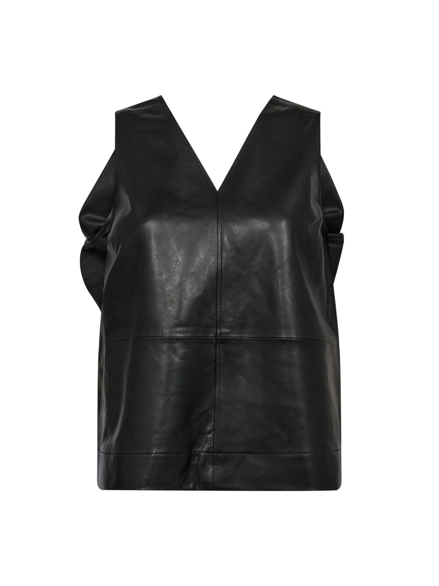 PhoebeCC Leather Bow V - Top - Black - Co'couture