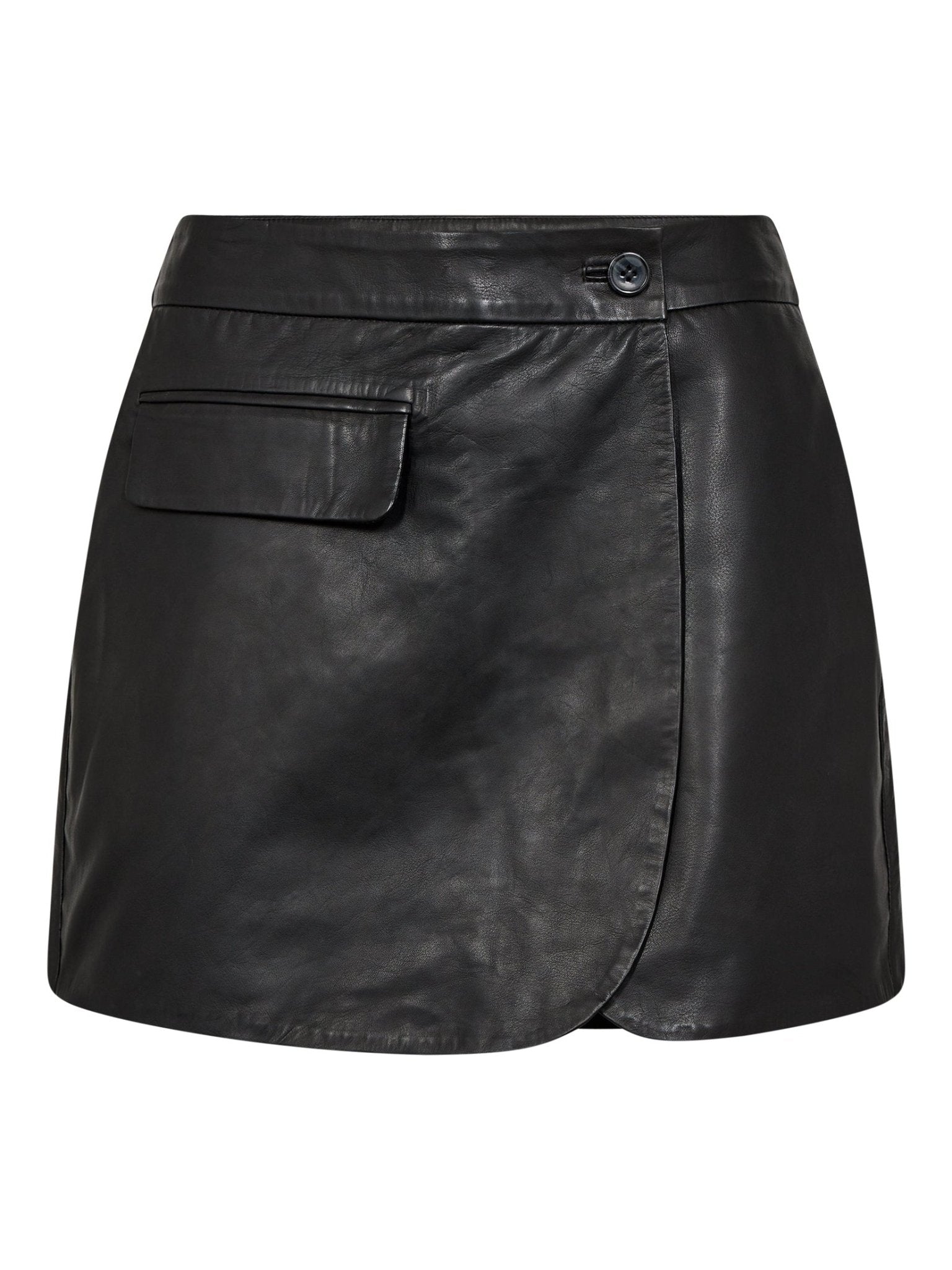 PhoebeCC Leather Wrap Skort - Black - Co'couture