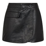 PhoebeCC Leather Wrap Skort - Black - Co'couture