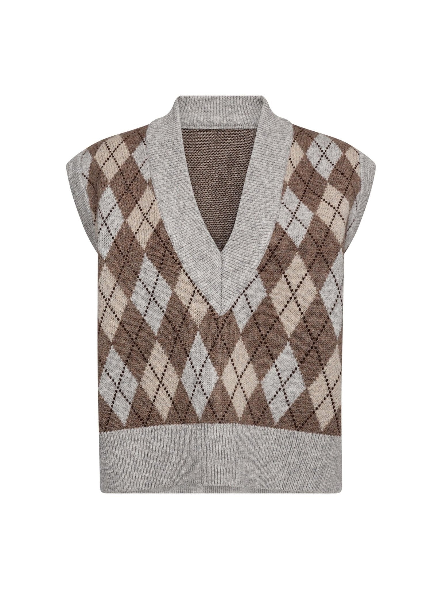 RowCC Check Vest - Walnut - Co'couture