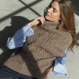 RowCC Oversize Cable Knit Vest - Walnut - Co'couture