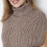 RowCC Oversize Cable Knit Vest - Walnut - Co'couture