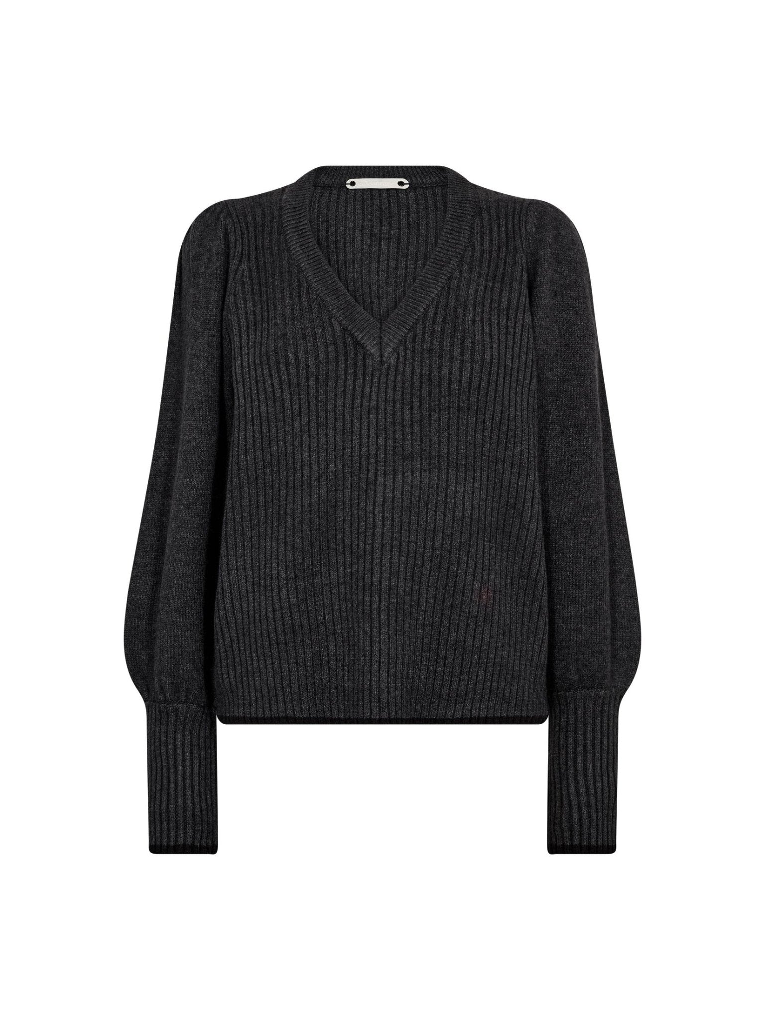 RowCC Puff Rib V - Knit - Dark Grey - Co'couture