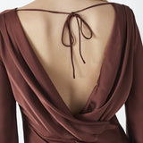 SafiraCC Waterfall Back Dress - Dark Brown - Co'couture