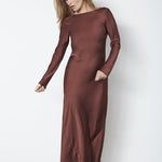 SafiraCC Waterfall Back Dress - Dark Brown - Co'couture
