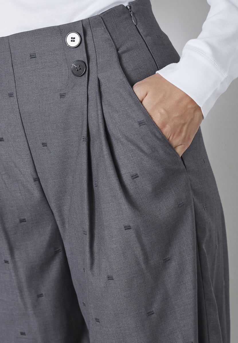 SagaCC Pleat LL Pant - Mid Grey - Co'couture