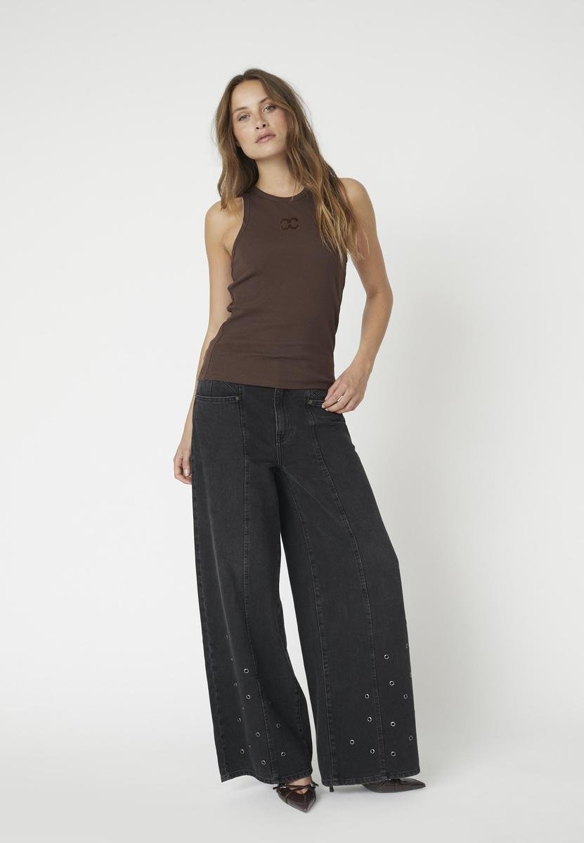 SaharaCC Embroidery Tank Top - Mocca - Co'couture