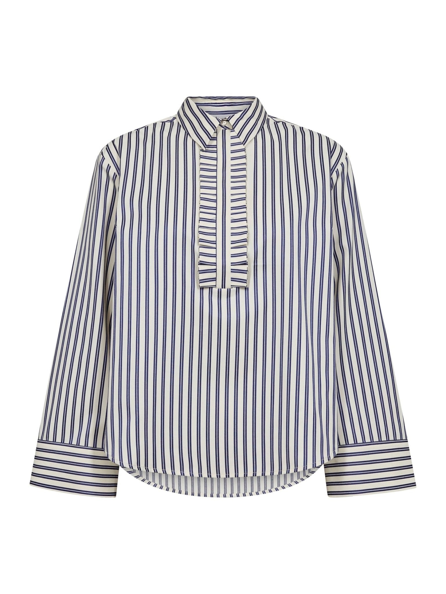 SamsonCC Stripe Frill Shirt - Navy - Co'couture