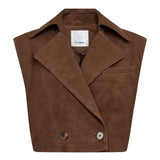 SiennaCC Suede Crop Waistcoat - Suntan - Co'couture