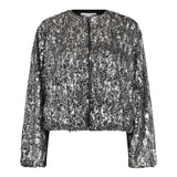 SophieCC Sequin Balloon Jacket - Silver - Co'couture