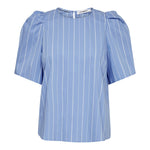 TeranCC Stripe SS Blouse - Pale Blue - Co'couture