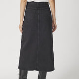 VikaCC Slit Denim Skirt - Black - Co'couture