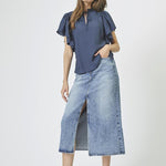 VikaCC Slit Denim Skirt - Denim blue - Co'couture