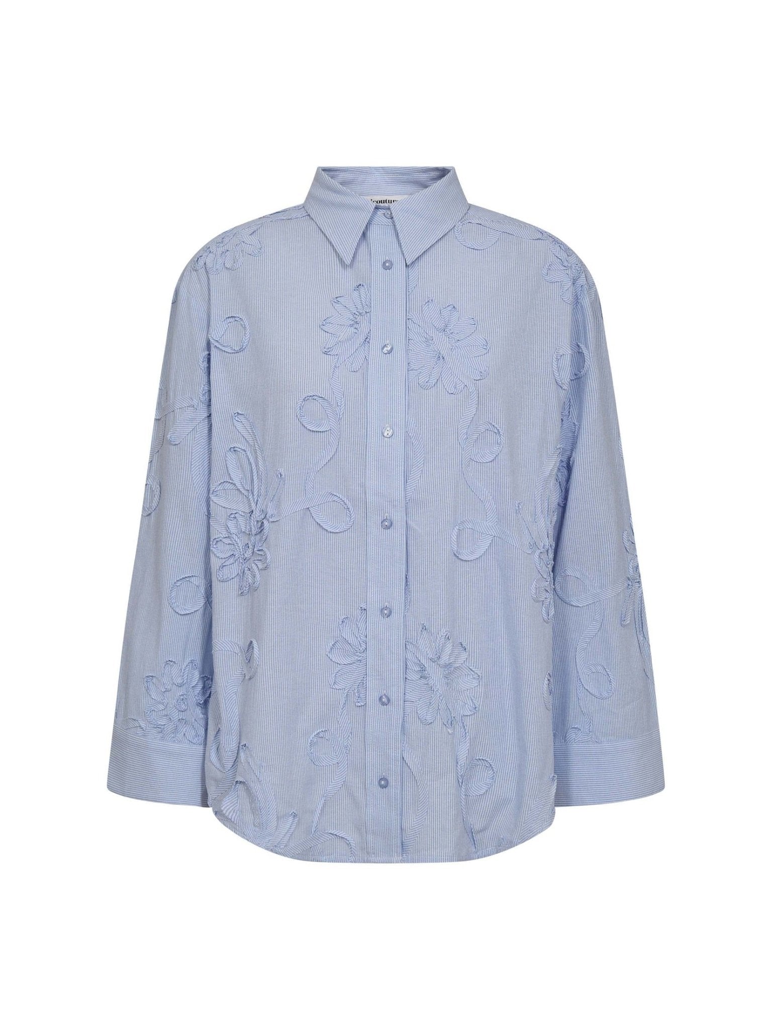 XavierCC Stripe Flower Shirt - Pale Blue - Co'couture