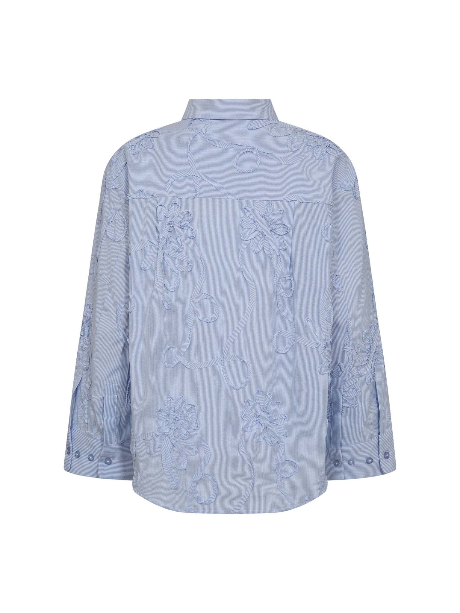XavierCC Stripe Flower Shirt - Pale Blue - Co'couture