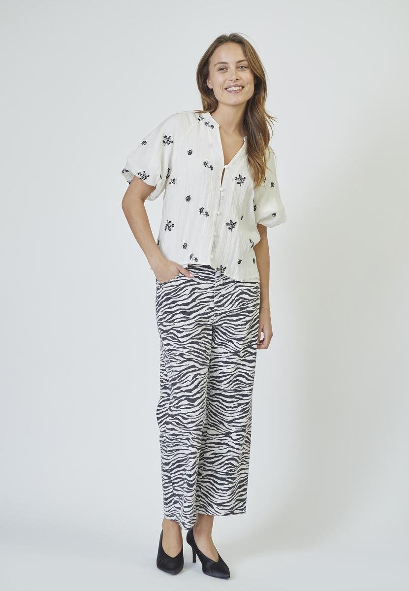 ZionCC Zebra Crop Pant - OffWhite - Black - Co'couture
