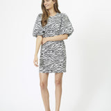 ZionCC Zebra Crop Puff Dress - OffWhite - Black - Co'couture